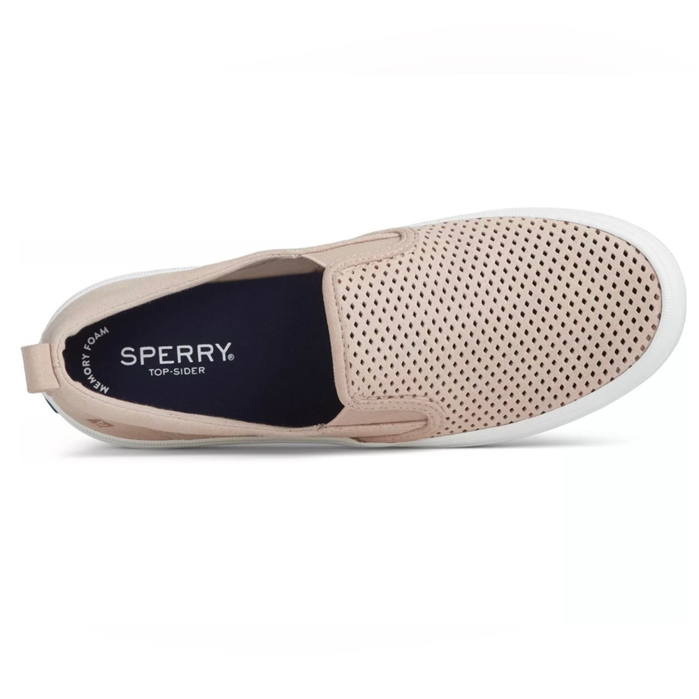 NEW Sperry top-sider seaside perf slip on leather sneaker | Size 7, Rose
